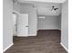 Bedroom featuring dark flooring, ceiling fan, gray walls and bright natural light at 5854 Cobalt Dr, Powder Springs, GA 30127