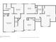 Floor plan showing layout of 4 bedrooms, 2 bathrooms, laundry room, and closets at 5854 Cobalt Dr, Powder Springs, GA 30127