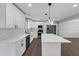 Stylish kitchen featuring stainless steel appliances, island, and white cabinets at 5854 Cobalt Dr, Powder Springs, GA 30127