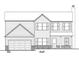 Architectural drawing of two-story home featuring a two car garage, front porch, and double hung windows at 488 Charleston Pl, Villa Rica, GA 30180