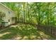 Expansive backyard with a well-maintained lawn, bordered by a wooden fence and mature trees, providing privacy at 2620 Margaret Mitchell Dr, Atlanta, GA 30327