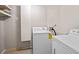 Functional laundry room with modern washer and dryer units and ample storage at 3595 South Nw St, Duluth, GA 30096
