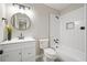 Beautiful bathroom features tiled shower, vanity, and modern fixtures at 5058 Meadow Ne Ln, Marietta, GA 30068