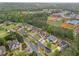 Beautiful neighborhood aerial view showcasing manicured lawns, mature trees, nearby baseball fields, and elegant homes at 2660 Pete Shaw Rd, Marietta, GA 30066