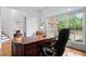 Home office with hardwood floors, natural light, and executive desk at 2660 Pete Shaw Rd, Marietta, GA 30066