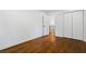 This bedroom offers hardwood floors and a double door closet at 3456 Thornewood Dr, Atlanta, GA 30340
