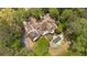 Aerial view of a private estate featuring a tennis court and a stunning custom pool with a waterfall feature at 4340 Candacraig, Johns Creek, GA 30022