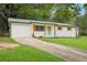 Charming single-story home with a painted brick facade, light blue front door, and lush green lawn at 2450 Elkhorn Dr, Decatur, GA 30034