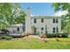 The backyard features a well-maintained lawn, mature trees, and a patio perfect for outdoor enjoyment at 725 Crab Orchard Ct, Roswell, GA 30076