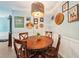 Inviting dining area with a round wooden table, cross-back chairs, and decorative artwork on the walls at 725 Crab Orchard Ct, Roswell, GA 30076