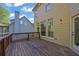 A wooden deck with views of the neighborhood, great for relaxing outdoors at 823 Valley Dr, Canton, GA 30114