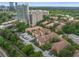 An aerial view highlights the community and its proximity to the city at 3777 Peachtree Ne Rd # 1536, Atlanta, GA 30319