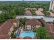 Community aerial view of complex, highlighting pool and lush green surroundings at 3777 Peachtree Ne Rd # 1536, Atlanta, GA 30319
