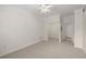 Neutral-toned bedroom with large closet and ceiling fan at 3777 Peachtree Ne Rd # 1536, Atlanta, GA 30319