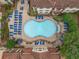Aerial shot of a beautiful pool surrounded by many lounge chairs at 3777 Peachtree Ne Rd # 1536, Atlanta, GA 30319