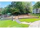 A fenced dog park area with benches and waste station offering a great space for pet owners at 1150 Collier Nw Rd # E3, Atlanta, GA 30318