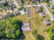 Aerial view of community with pool, parking, and tennis courts surrounded by lush greenery at 823 Langley View Ct, Loganville, GA 30052