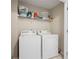 Laundry room with washer, dryer, and a wire shelf for storage at 1396 Dolcetto Nw Trce # 12, Kennesaw, GA 30152