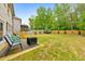 Spacious backyard with a lush lawn, a patio with chairs, and a privacy fence at 1026 Towne Mill Xing, Canton, GA 30114
