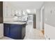 Bright kitchen with blue island, stainless steel appliances, and plenty of counter space for cooking and entertaining at 2667 Fieldstone Se Dr, Conyers, GA 30013