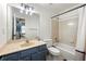 Bathroom featuring vanity, mirror, bathtub and shower at 113 Courtyard Ter, Roswell, GA 30075