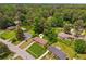 An aerial view of a charming home with a well-maintained yard surrounded by lush trees and neighborhood at 1652 Detroit Nw Ave, Atlanta, GA 30314