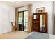 Comfortable bedroom with a sliding glass door and traditional-style furnishings at 266 Adair St, Decatur, GA 30030