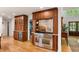 Kitchen with stainless steel stove, wood cabinets and hardwood floors at 4094 Norton Se Pl, Smyrna, GA 30082