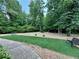 Green space featuring well-manicured artificial turf and benches for relaxing in a serene outdoor setting at 602 Springharbor Dr, Woodstock, GA 30188