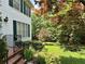 Beautiful backyard featuring a lush lawn, garden, and mature trees providing shade and privacy at 602 Springharbor Dr, Woodstock, GA 30188