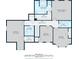 Upstairs layout shows primary bedroom and bath, hall, three bedrooms, and a laundry area at 2875 Riverbend Ct, Snellville, GA 30078