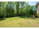 Beautiful backyard with lush lawn and mature trees at 3053 Lawson Dr, Marietta, GA 30064
