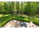 Stone patio in the backyard surrounded by greenery and trees at 3053 Lawson Dr, Marietta, GA 30064