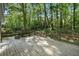 A wooden back deck with a fenced yard and wooded view at 4628 Mountain Creek Ne Dr, Roswell, GA 30075