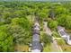 Overhead view showing houses nestled among lush trees in a suburban neighborhood at 67 Lannon Ne Ave, Atlanta, GA 30317