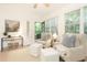 Relaxing living area with plush armchairs, soft lighting, and views of the outdoor greenery at 535 Silver Pine Trl, Roswell, GA 30076