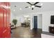 Bright entryway with hardwood floors leading to a dining area and modern kitchen at 360 New Jersey Nw Ave, Atlanta, GA 30314