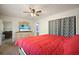 Bedroom featuring soft carpet, ceiling fan, and neutral paint at 408 Walnut Dr, Woodstock, GA 30189