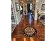 Welcoming entryway with hardwood floors featuring a unique US Army rug at 134 Sierra Cir, Woodstock, GA 30188