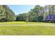 Expansive front yard featuring a long driveway and mature trees at 5800 S Richland Creek Rd, Buford, GA 30518