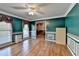 Spacious living room with hardwood floors and natural light at 5800 S Richland Creek Rd, Buford, GA 30518