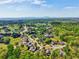 Wide aerial view highlighting a beautiful community with spacious homes, lush trees, and scenic landscape at 6565 Scottsfield Trce, Cumming, GA 30028