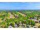 Panoramic aerial shot showcases a lush forest interspersed with residential homes at 6565 Scottsfield Trce, Cumming, GA 30028