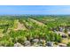 Picturesque aerial view capturing expansive forests and neighborhood residences at 6565 Scottsfield Trce, Cumming, GA 30028