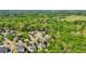 Beautiful aerial view showcases the neighborhood homes surrounded by a canopy of lush, mature trees at 6565 Scottsfield Trce, Cumming, GA 30028