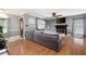 Spacious living room featuring a fireplace, hardwood floors, neutral walls and comfortable seating at 96 Grover Way, Dallas, GA 30157