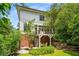 Charming home backyard featuring a landscaped garden, brick accents, and an elevated deck overlooking the yard at 1601 Marlbrook Ne Dr, Atlanta, GA 30307