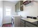 Functional laundry room with modern washer and dryer, sink, and ample storage space at 1601 Marlbrook Ne Dr, Atlanta, GA 30307