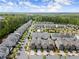 Expansive aerial view of a community featuring tree-lined streets and a central community pool at 1074 Heyward Way, Alpharetta, GA 30009
