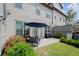 Exterior view of a backyard with outdoor seating, landscaping, and a well-maintained lawn at 1074 Heyward Way, Alpharetta, GA 30009